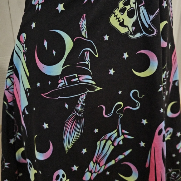 Dolls Kill Too Fast OMG! Ghosts Skater Mini Punk Goth witchy Black Magic Dress S - Picture 7 of 11